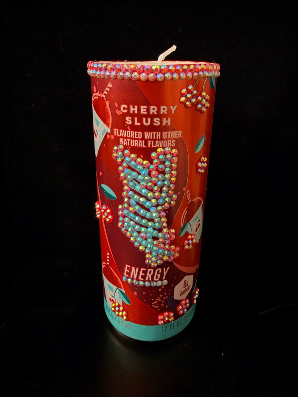 Energy Drink CANdle - Decorative Candle w Rhinestone Accents